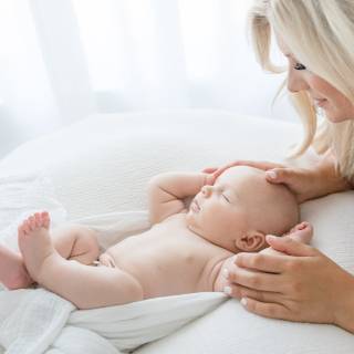 Mother and new born baby wallpaper