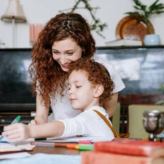 Mother and son 4k wallpaper