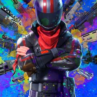 Blue and red Fortnite iPhone wallpaper