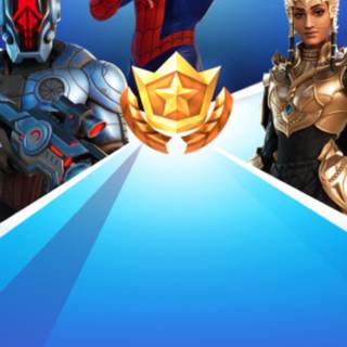 Blue and red Fortnite iPhone wallpaper