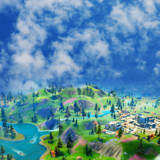 Blue and red Fortnite iPhone wallpaper