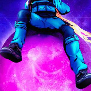 Blue and red Fortnite iPhone wallpaper