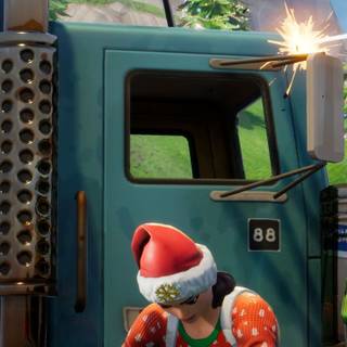 Blue and red Fortnite iPhone wallpaper