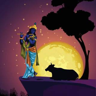 Aesthetic Krishna wallpaper