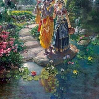 Aesthetic Krishna wallpaper