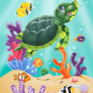 Cute sea turtle wallpaper