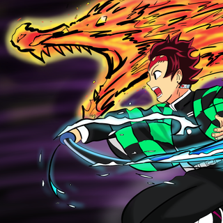 Tanjiro flame dragon wallpaper
