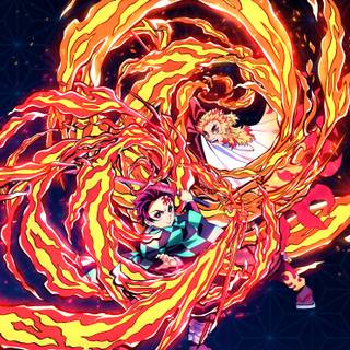 Tanjiro flame dragon wallpaper
