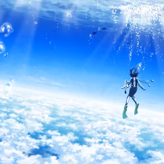 Anime blue sky HD wallpaper