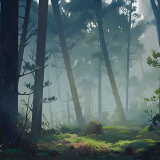 Forest anime PC wallpaper