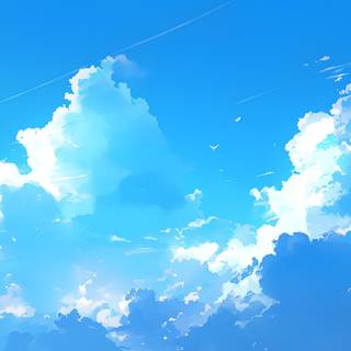 Anime blue sky HD wallpaper
