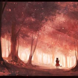 Forest anime PC wallpaper