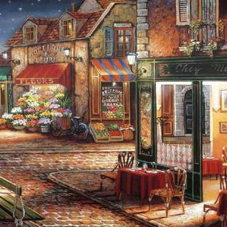 Anime cafe aesthetic desktop wallpaper