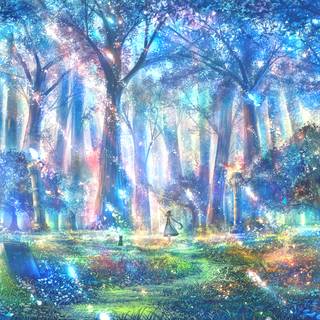 Forest anime PC wallpaper