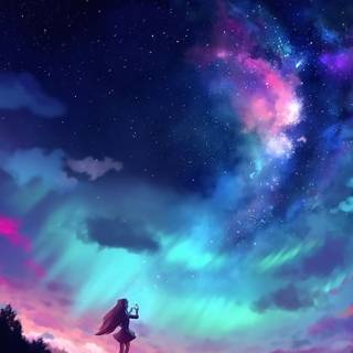 Anime blue sky HD wallpaper