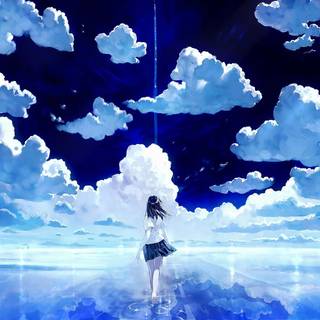 Anime blue sky HD wallpaper