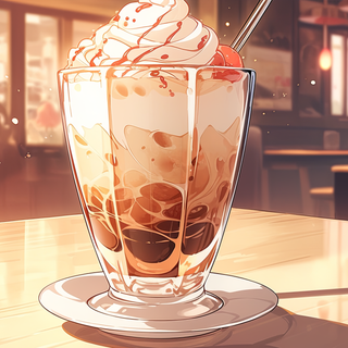 Anime cafe aesthetic desktop wallpaper