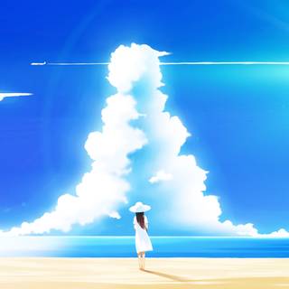 Anime blue sky HD wallpaper