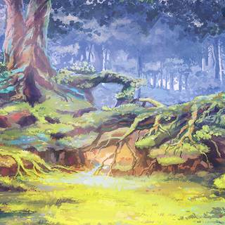 Forest anime PC wallpaper