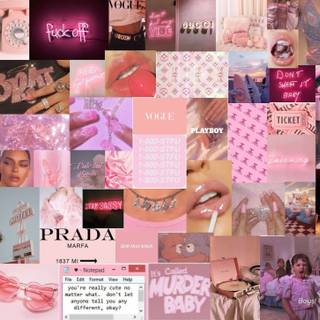 Baddie collage desktop wallpaper