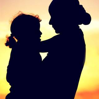 Mother love shadow wallpaper