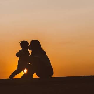 Mother love shadow wallpaper