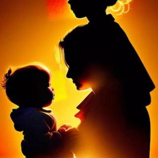 Mother love shadow wallpaper
