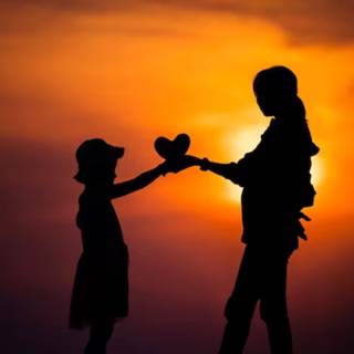 Mother love shadow wallpaper