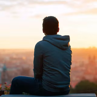 Sitting alone wallpaper