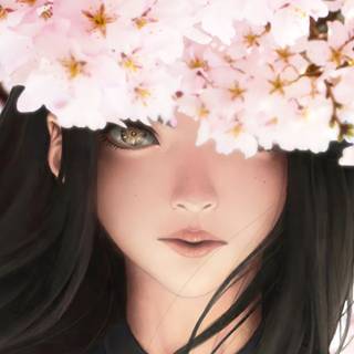 Anime girl spring iPhone wallpaper