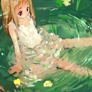 Anime girl spring iPhone wallpaper