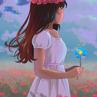 Anime girl spring iPhone wallpaper