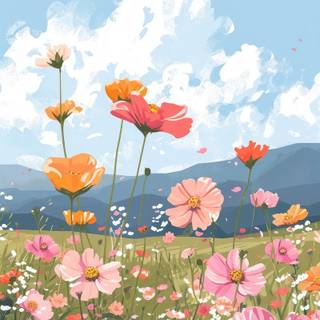 Spring landscape phone wallpaper