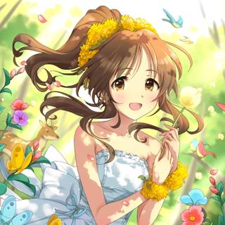 Anime girl spring iPhone wallpaper