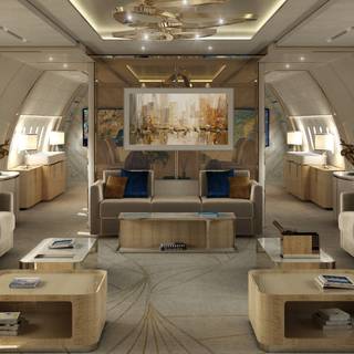 Private jet interior wallpaper
