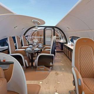 Private jet interior wallpaper