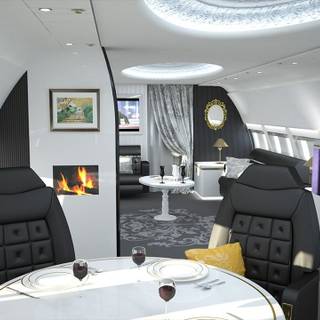 Private jet interior wallpaper