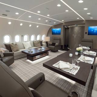 Private jet interior wallpaper