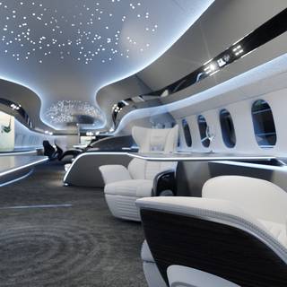 Private jet interior wallpaper