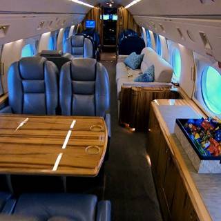 Private jet interior wallpaper