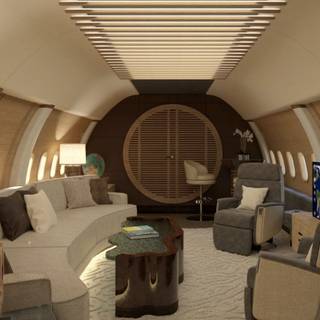 Private jet interior wallpaper