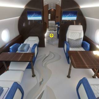 Private jet interior wallpaper