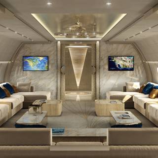 Private jet interior wallpaper