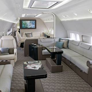 Private jet interior wallpaper