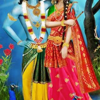 Krishna peacock wallpaper