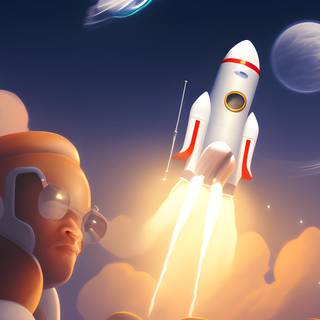 Rocket cartoon wallpaper