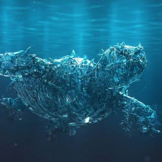 Ocean with plastic wallpaper