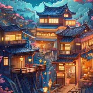 Japan city phone wallpaper