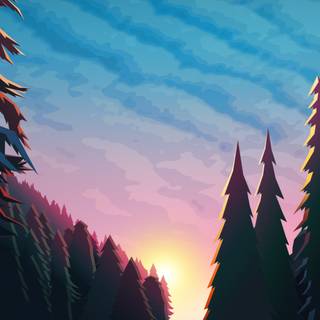 Minimalist landscape iPhone wallpaper