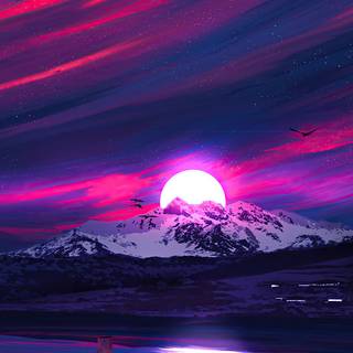 Minimalist landscape iPhone wallpaper